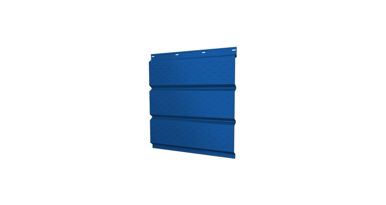 Софит металлический полная перфорация 0,5 Satin с пленкой RAL 5005 сигнальный синий