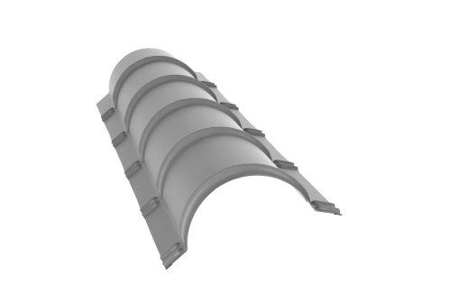 Планка конька полукруглого 0,45 PE lite с пленкой RAL 7004 сигнальный серый (1,97м)