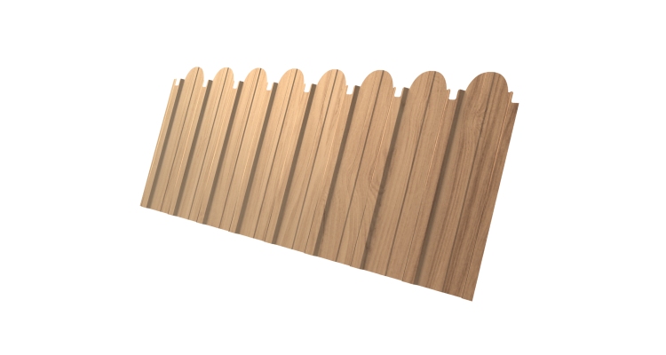 Профнастил C10A фигурный 0.45 Print Elite с пленкой Honey Wood TwinColor