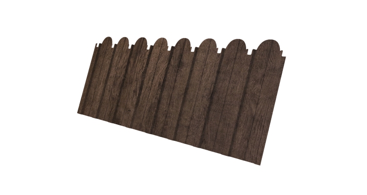 Профнастил C10A фигурный 0.45 Print Premium с пленкой Antique Wood TwinColor