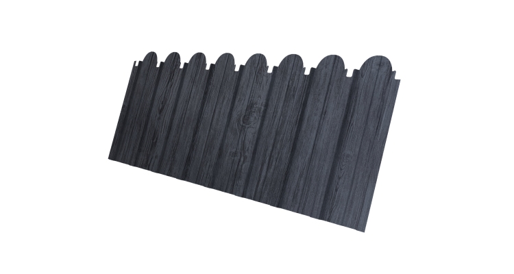 Профнастил C10A фигурный 0.45 Print Premium с пленкой Grey Wood TwinColor