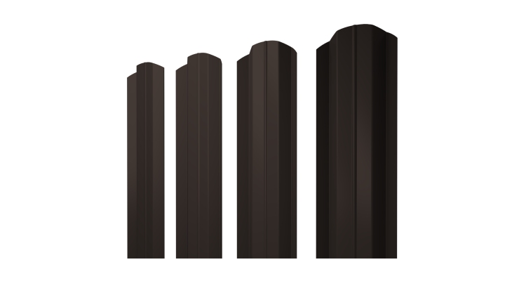 Штакетник М-образный В фигурный 0,45 PE RR 32 темно-коричневый