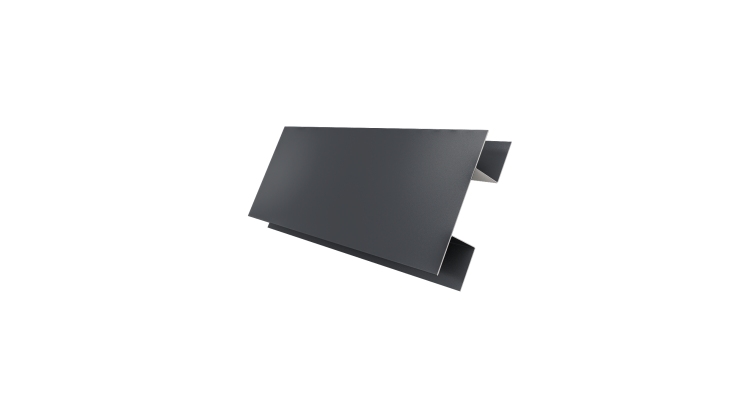 Планка H-образная Блок-хаус new 0,5 Satin с пленкой RAL 7024 мокрый асфальт (2м)