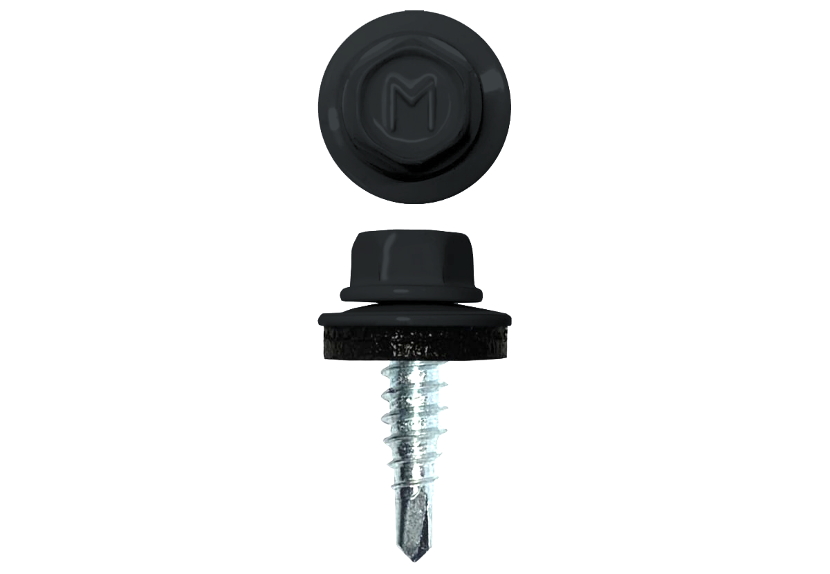 Саморез по металлу Daxmer 4.8х19 RAL 7021 (250) сверло №2
