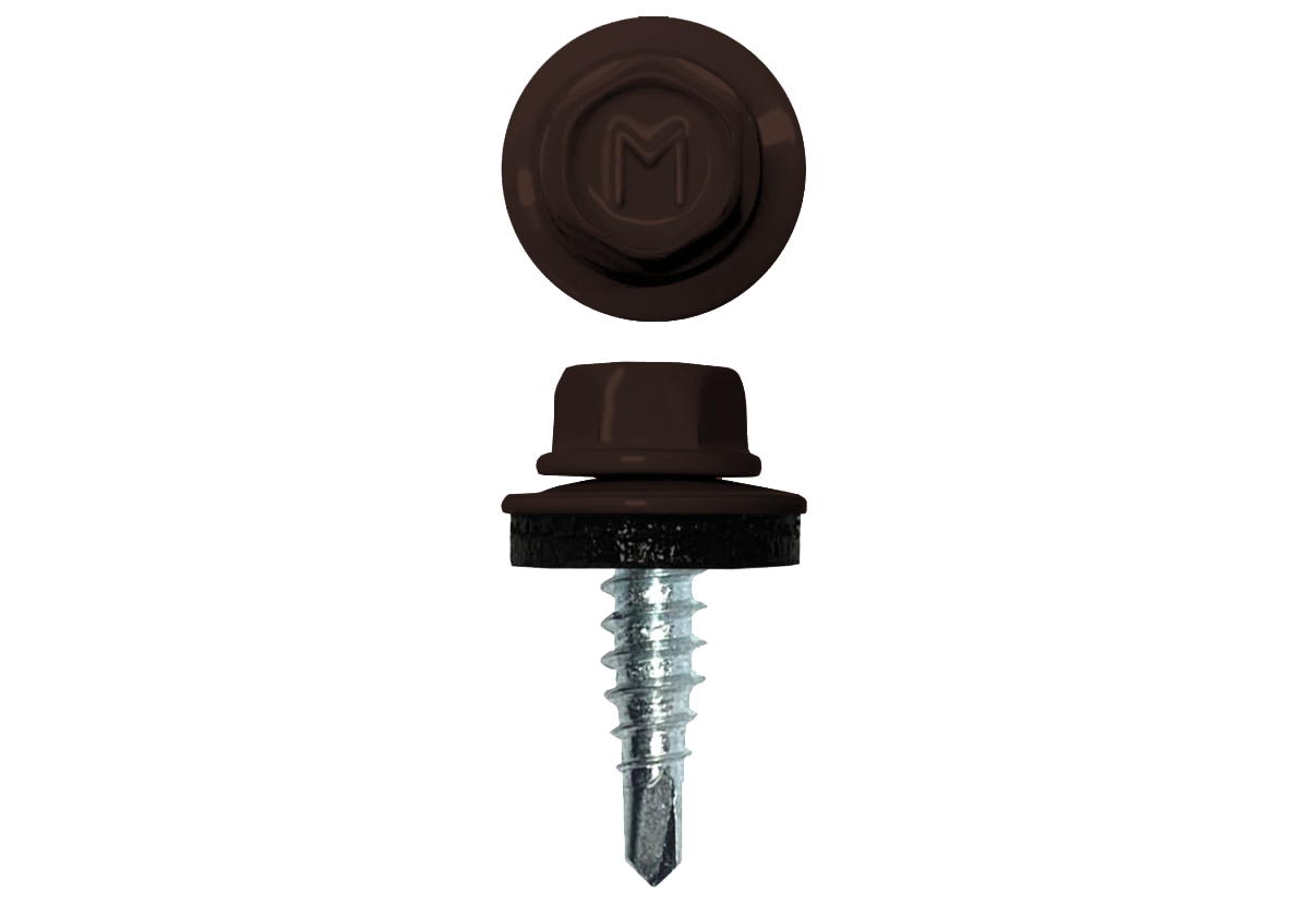 Саморез по металлу Daxmer 4.8х19 RAL 8017 (250) сверло №2
