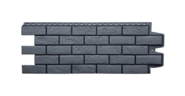 Фасадная панель GL Состаренный кирпич Design графит со швом RAL 9005