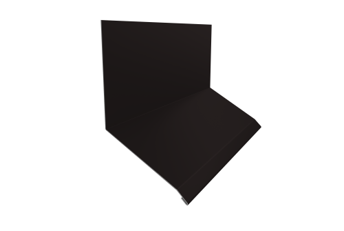 Планка примыкание верхнее к стене фальц 150х130х20 0,5 Satin с пленкой RAL 9005 черный (3м)