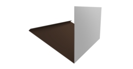 Планка примыкание верхнее к трубе фальц Grand Line 0,5 Satin с пленкой RAL 8017 шоколад (3м)